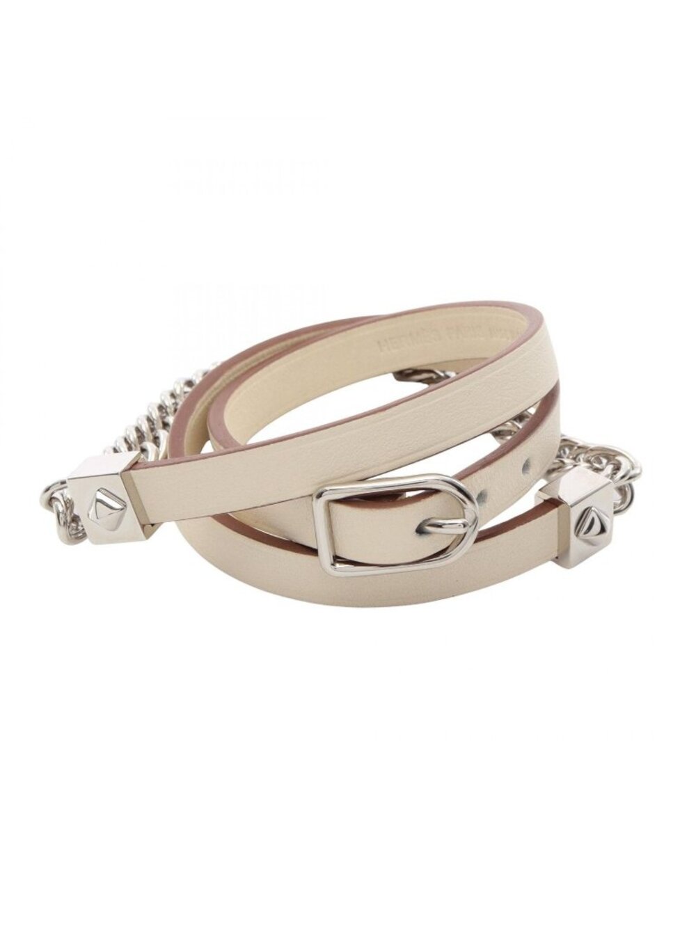 Hermes Bracelet Gourmet Esketre Triple Tour Stainless Steel Leather